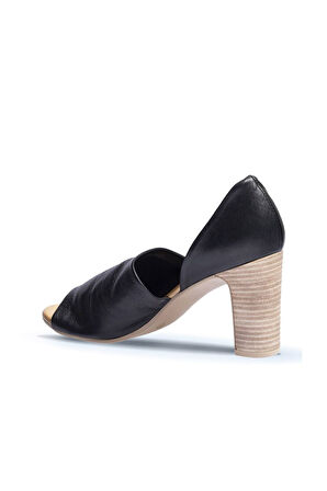 Bueno Shoes Siyah Deri Kadın Topuklu Sandalet 01wn4306