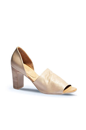 Bueno Shoes Vizon Deri Kadın Topuklu Sandalet 01wn4306