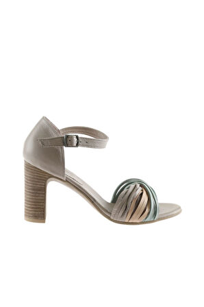 Bueno Shoes Mavi Multi Deri Kadın Topuklu Sandalet 01wn4319