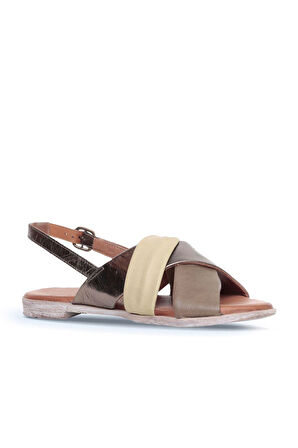 Bueno Shoes Haki Multi Deri Kadın Düz Sandalet 01wn5010