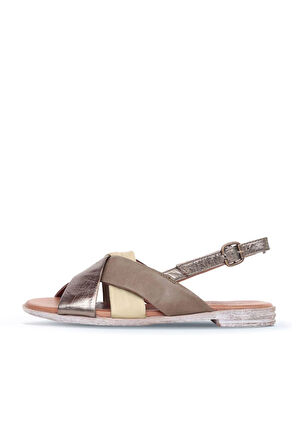 Bueno Shoes Haki Multi Deri Kadın Düz Sandalet 01wn5010