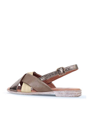 Bueno Shoes Haki Multi Deri Kadın Düz Sandalet 01wn5010