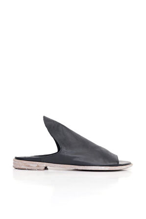 Bueno Shoes Siyah Deri Kadın Düz Terlik 01wn5019