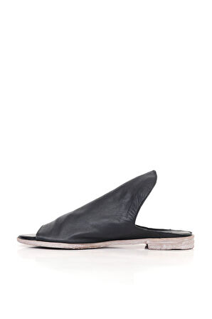 Bueno Shoes Siyah Deri Kadın Düz Terlik 01wn5019