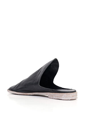 Bueno Shoes Siyah Deri Kadın Düz Terlik 01wn5019