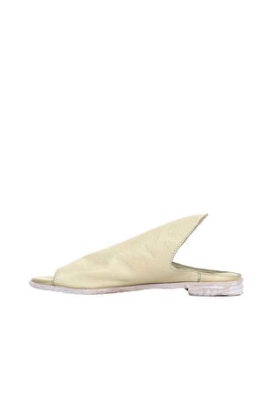 Bueno Shoes Haki Deri Kadın Düz Terlik 01wn5019