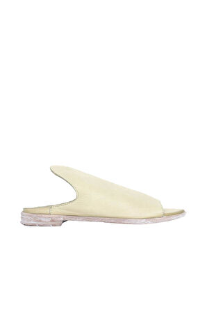 Bueno Shoes Haki Deri Kadın Düz Terlik 01wn5019