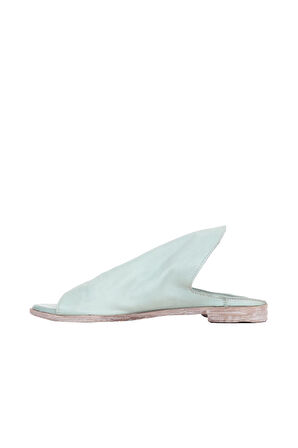 Bueno Shoes Mavi Deri Kadın Düz Terlik 01wn5019