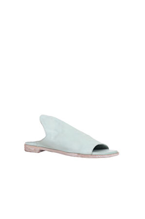 Bueno Shoes Mavi Deri Kadın Düz Terlik 01wn5019