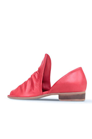 Bueno Shoes Kırmızı Deri Kadın Klasik Ayakkabı 01wn5111