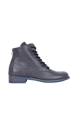 Bueno Shoes Gri Deri Kadın Düz Bot 01wp0100