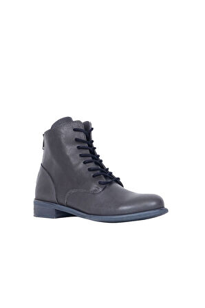 Bueno Shoes Gri Deri Kadın Düz Bot 01wp0100