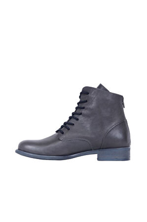 Bueno Shoes Gri Deri Kadın Düz Bot 01wp0100