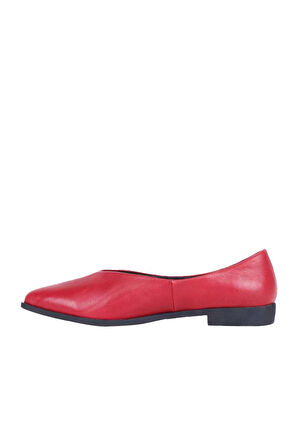Bueno Shoes Bordo Deri Kadın Düz Babet 01wp0701