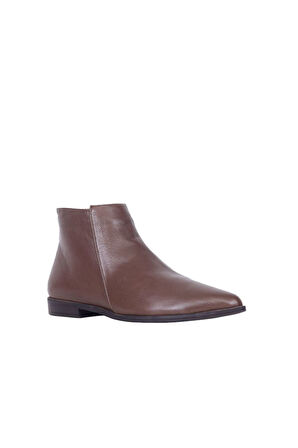 Bueno Shoes Kahverengi Deri Kadın Düz Bot 01wp0703