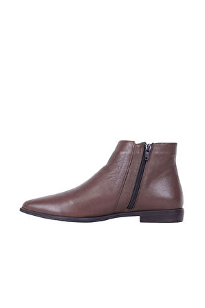 Bueno Shoes Kahverengi Deri Kadın Düz Bot 01wp0703