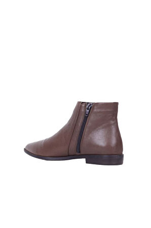 Bueno Shoes Kahverengi Deri Kadın Düz Bot 01wp0703