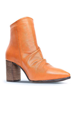 Bueno Shoes Taba Deri Kadın Topuklu Bot 01wp1000