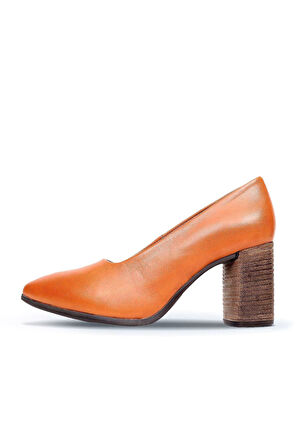 Bueno Shoes Taba Deri Kadın Topuklu Ayakkabı 01wp1002