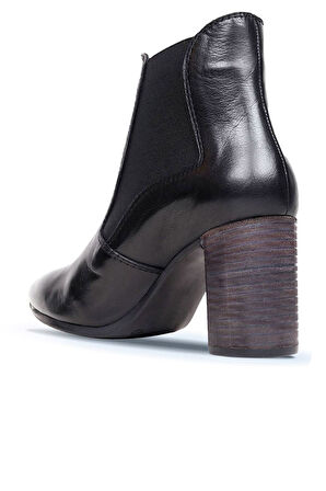 Bueno Shoes Siyah Deri Kadın Topuklu Bot 01wp1003