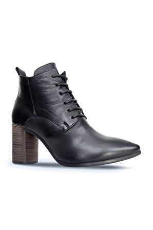 Bueno Shoes Siyah Deri Kadın Topuklu Bot 01wp1006