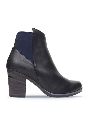 Bueno Shoes Lacivert Deri Kadın Topuklu Bot 01wp1500