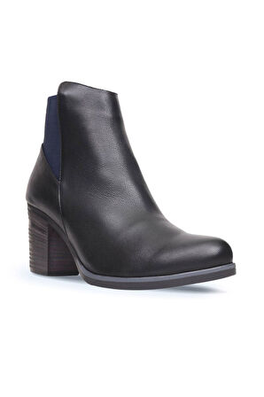 Bueno Shoes Lacivert Deri Kadın Topuklu Bot 01wp1500