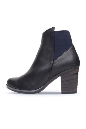 Bueno Shoes Lacivert Deri Kadın Topuklu Bot 01wp1500