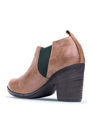 Bueno Shoes Yeşil Deri Kadın Topuklu Bot 01wp1506