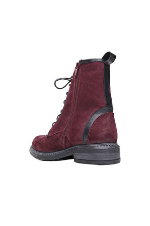 Bueno Shoes Bordo Nubuk Kadın Düz Bot 01wp2703