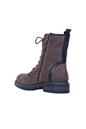 Bueno Shoes Kahverengi Nubuk Kadın Düz Bot 01wp2703
