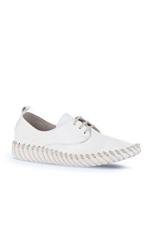 Bueno Shoes Gri Deri Kadın Düz Ayakkabı 01wq0200