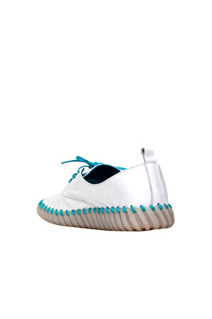 Bueno Shoes Mavi Deri Kadın Düz Ayakkabı 01wq0200