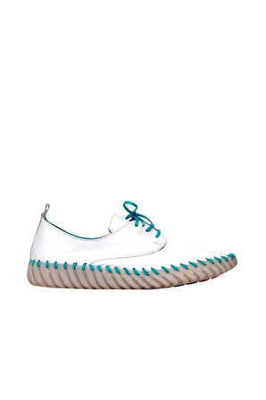 Bueno Shoes Mavi Deri Kadın Düz Ayakkabı 01wq0200