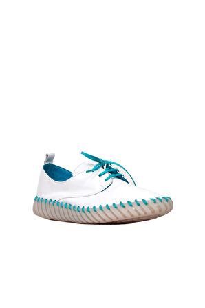 Bueno Shoes Mavi Deri Kadın Düz Ayakkabı 01wq0200