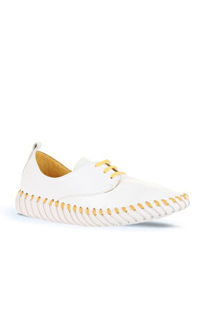 Bueno Shoes Sarı Deri Kadın Düz Ayakkabı 01wq0200