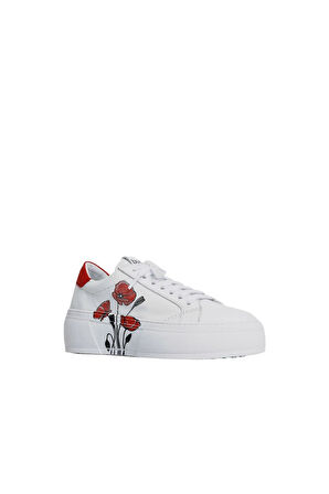 Bueno Shoes Beyaz B50c02 Kadın Dolgu Topuklu Spor Ayakkabı 01wq5101