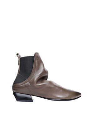 Bueno Shoes Haki Deri Kadın Düz Bot 01wp5504
