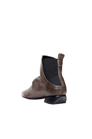 Bueno Shoes Haki Deri Kadın Düz Bot 01wp5504