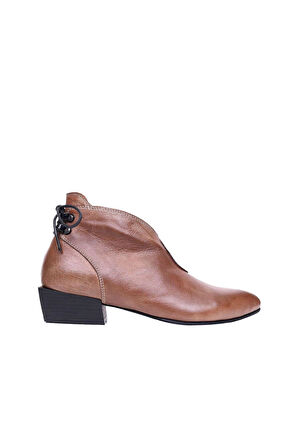 Bueno Shoes Vizon Deri Kadın Topuklu Bot 01wp7102