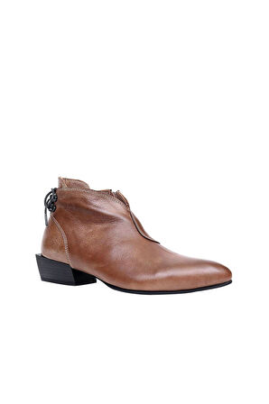 Bueno Shoes Vizon Deri Kadın Topuklu Bot 01wp7102