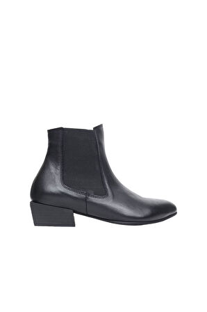 Bueno Shoes Siyah Deri Kadın Topuklu Bot 01wp7103