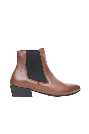 Bueno Shoes Kahverengi Açık Deri Kadın Topuklu Bot 01wp7103