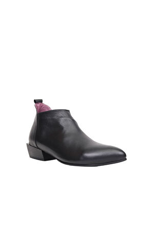 Bueno Shoes Siyah Deri Kadın Topuklu Bot 01wp7108