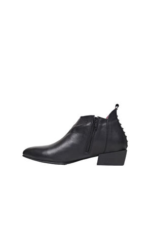 Bueno Shoes Siyah Deri Kadın Topuklu Bot 01wp7108