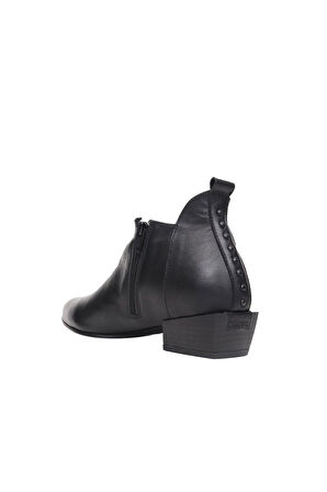Bueno Shoes Siyah Deri Kadın Topuklu Bot 01wp7108