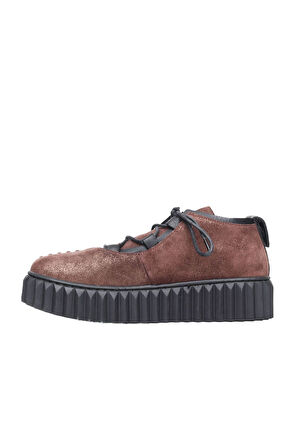 Bueno Shoes Kahverengi Deri Kadın Dolgu Topuklu Ayakkabı 01wp7400