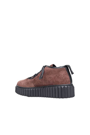 Bueno Shoes Kahverengi Deri Kadın Dolgu Topuklu Ayakkabı 01wp7400