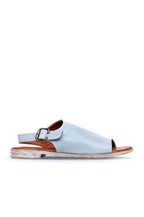 Bueno Shoes Mavi Deri Kadın Sandalet 01wn5000