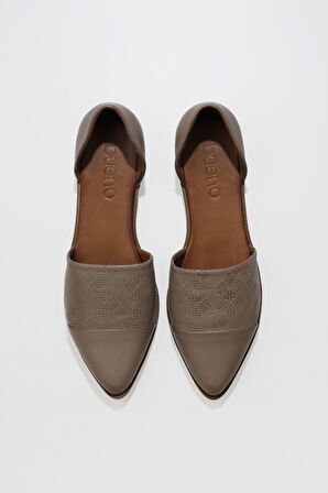 Bueno Shoes Gümüş Deri Kadın Düz Babet 01wn0101